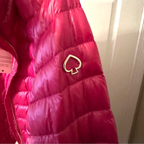 kate spade ♠️- Packable Down Jacket with Retractable Hood, “Hot Pink” , XL - Picture 9 of 16